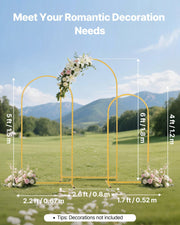 Arch Backdrop Stand, Set of 3, 1.8/1.5/1.2 m, Stable Structure, Easy Assembly, Gold Metal Arch Backdrop Stand V952-BYDGMJSJT6FTQCA1U001V0