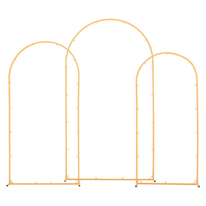 Arch Backdrop Stand, Set of 3, 2.2/2/1.8 m , Stable Structure, Easy Assembly, Gold Metal Arch Backdrop Stand V952-BYDGMJSJT72FV0MUO001V0