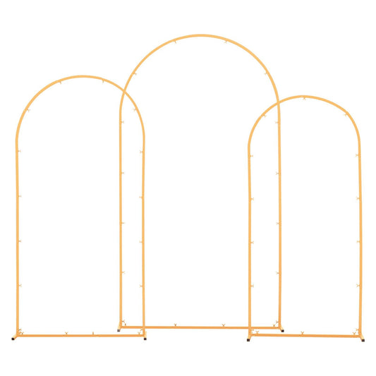 Arch Backdrop Stand, Set of 3, 2.2/2/1.8 m , Stable Structure, Easy Assembly, Gold Metal Arch Backdrop Stand V952-BYDGMJSJT72FV0MUO001V0