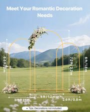 Arch Backdrop Stand, Set of 3, 2.2/2/1.8 m , Stable Structure, Easy Assembly, Gold Metal Arch Backdrop Stand V952-BYDGMJSJT72FV0MUO001V0