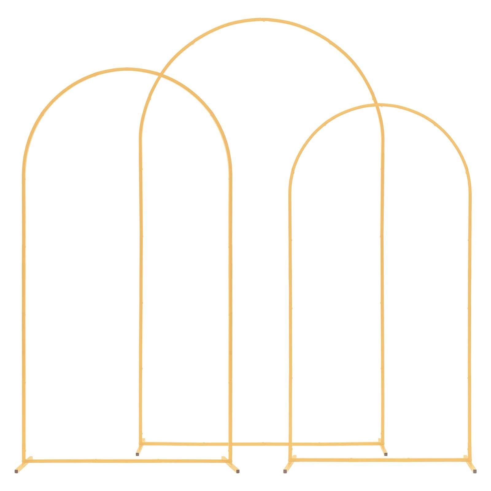 Arch Backdrop Stand, Set of 3, 2.4/2.2/2 m, Stable Structure, Easy Assembly, Gold Metal Arch Backdrop Stand V952-BYDGMJSJT8FTVMGMA001V0