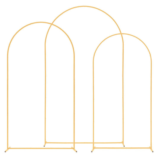 Arch Backdrop Stand, Set of 3, 2.4/2.2/2 m, Stable Structure, Easy Assembly, Gold Metal Arch Backdrop Stand V952-BYDGMJSJT8FTVMGMA001V0