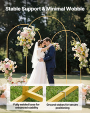 Arch Backdrop Stand, Set of 3, 2.4/2.2/2 m, Stable Structure, Easy Assembly, Gold Metal Arch Backdrop Stand V952-BYDGMJSJT8FTVMGMA001V0