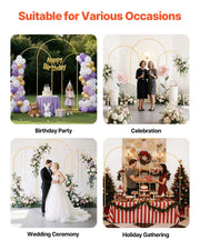 Arch Backdrop Stand, Set of 3, 2.4/2.2/2 m, Stable Structure, Easy Assembly, Gold Metal Arch Backdrop Stand V952-BYDGMJSJT8FTVMGMA001V0