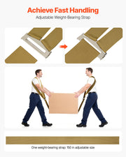 Moving Straps, Supports up to 453.6 kg, 2-Person Lifting and Moving System with 2 Harness Straps & 1 V952-BYDJKSDTX8003WHVE001V0