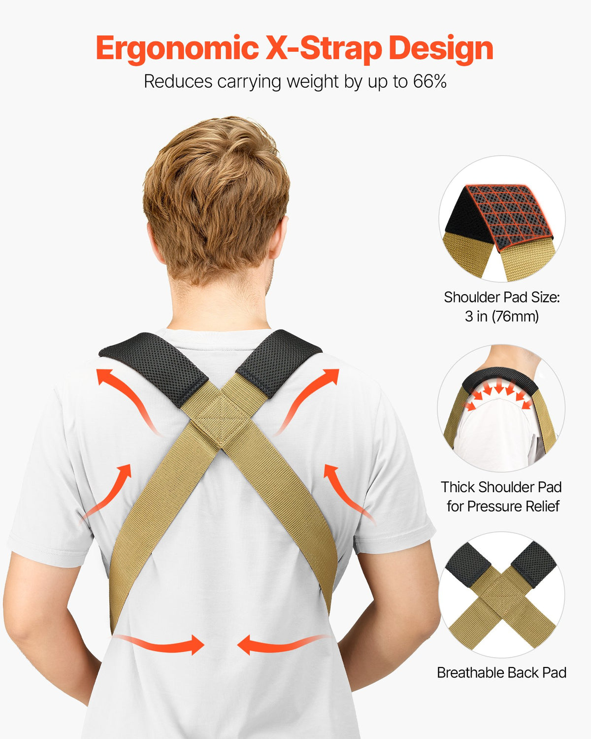 Moving Straps, Supports up to 453.6 kg, 2-Person Lifting and Moving System with 2 Harness Straps & 2 V952-BYDJKSJCX800G9Y2P001V0