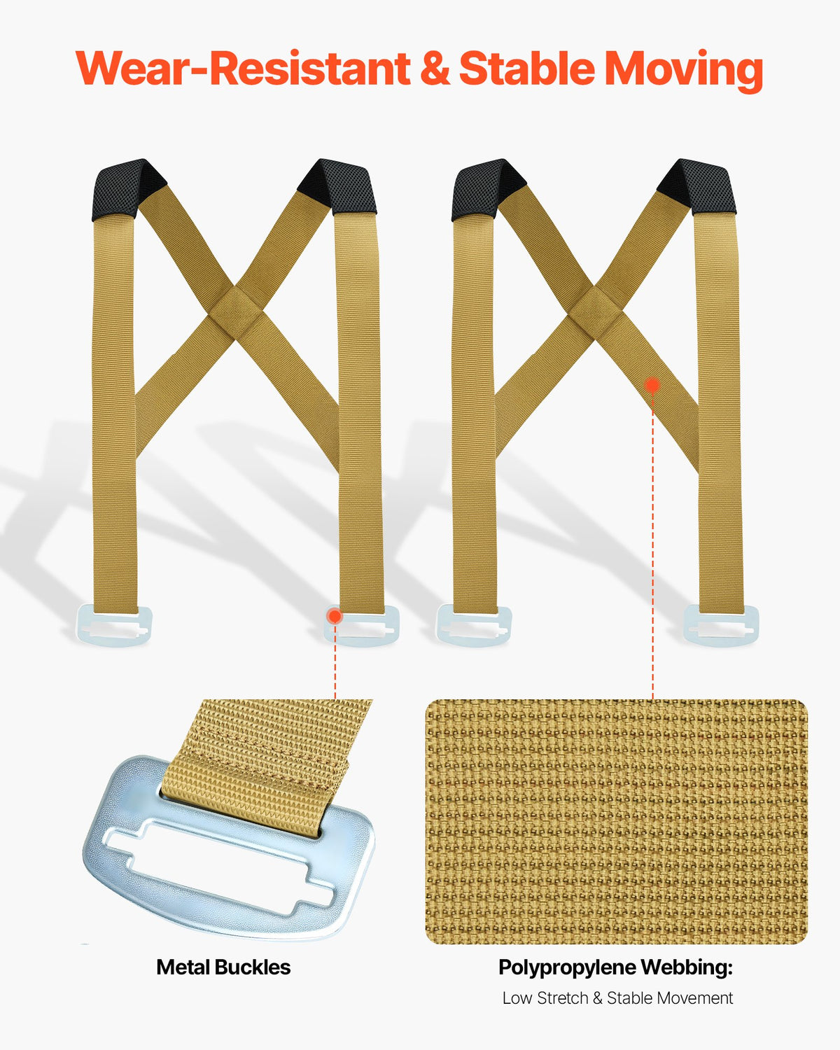 Moving Straps, 2-Person Lifting and Moving System with 2 Harness Straps, 2 Load-bearing Straps & 1 Handheld V952-BYDZHSJCX100P2GMJ001V0