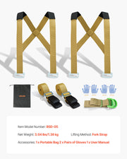 Moving Straps, 2-Person Lifting and Moving System with 2 Harness Straps, 2 Load-bearing Straps & 1 Handheld V952-BYDZHSJCX100P2GMJ001V0