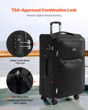 Softside Expandable Luggage with Spinner Wheels, 71 cm Softside Checked Large Luggage, Lightweight Checked V952-BYKSTXBYHS2881CTJ001V0