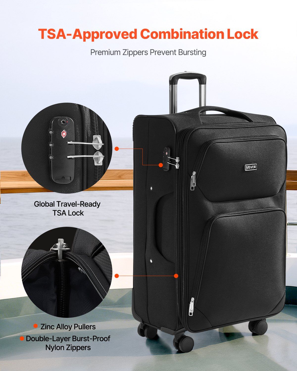 Softside Expandable Luggage with Spinner Wheels, 71 cm Softside Checked Large Luggage, Lightweight Checked V952-BYKSTXBYHS2881CTJ001V0