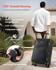 Softside Expandable Luggage with Spinner Wheels, 71 cm Softside Checked Large Luggage, Lightweight Checked V952-BYKSTXBYHS2881CTJ001V0