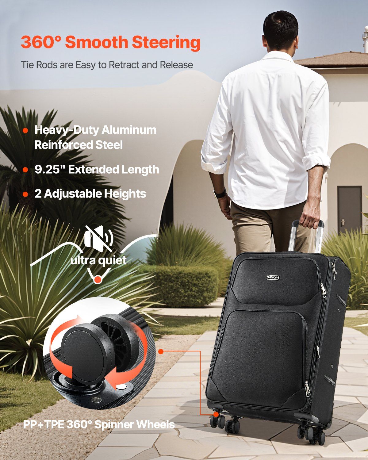 Softside Expandable Luggage with Spinner Wheels, 71 cm Softside Checked Large Luggage, Lightweight Checked V952-BYKSTXBYHS2881CTJ001V0