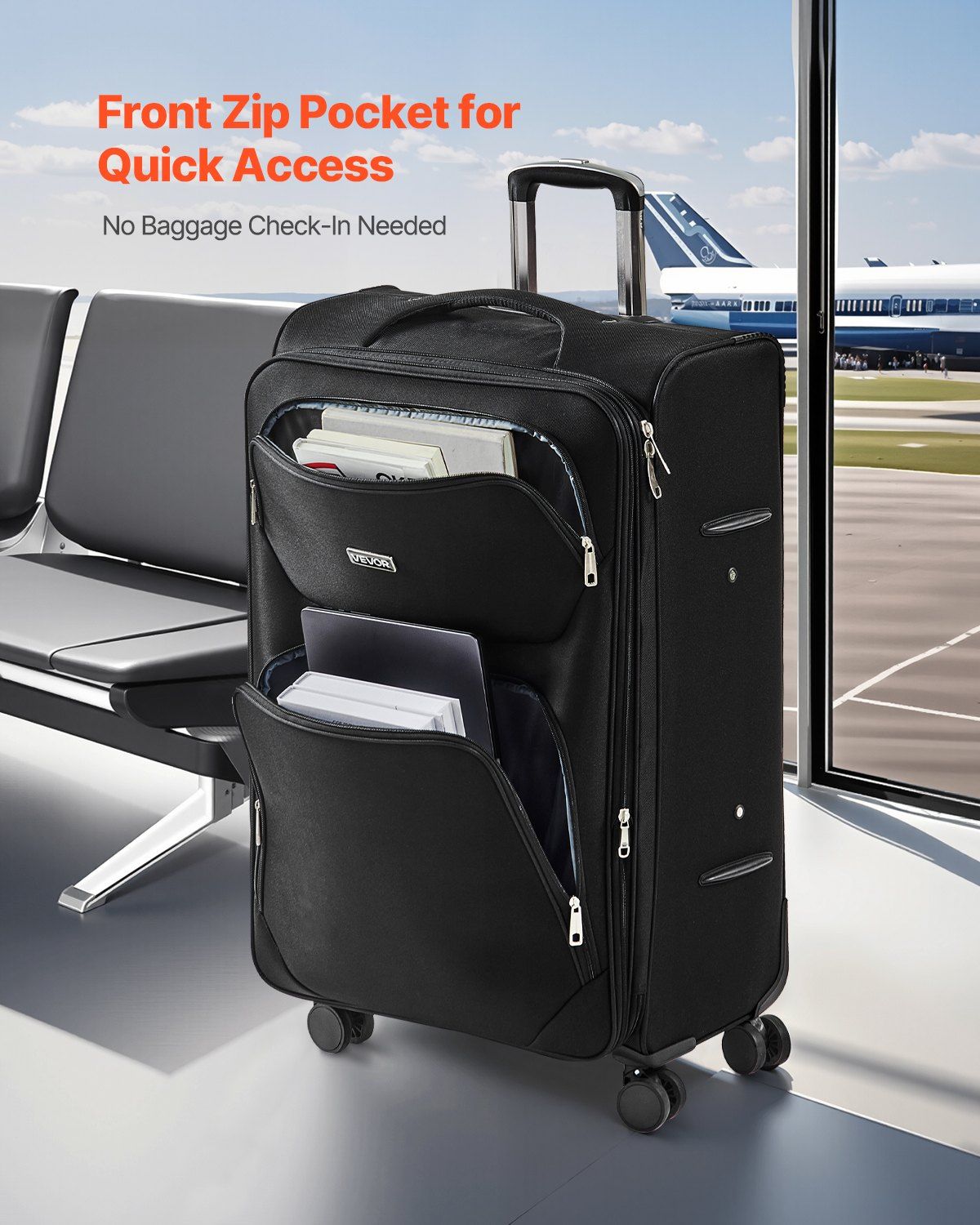 Softside Expandable Luggage with Spinner Wheels, 71 cm Softside Checked Large Luggage, Lightweight Checked V952-BYKSTXBYHS2881CTJ001V0