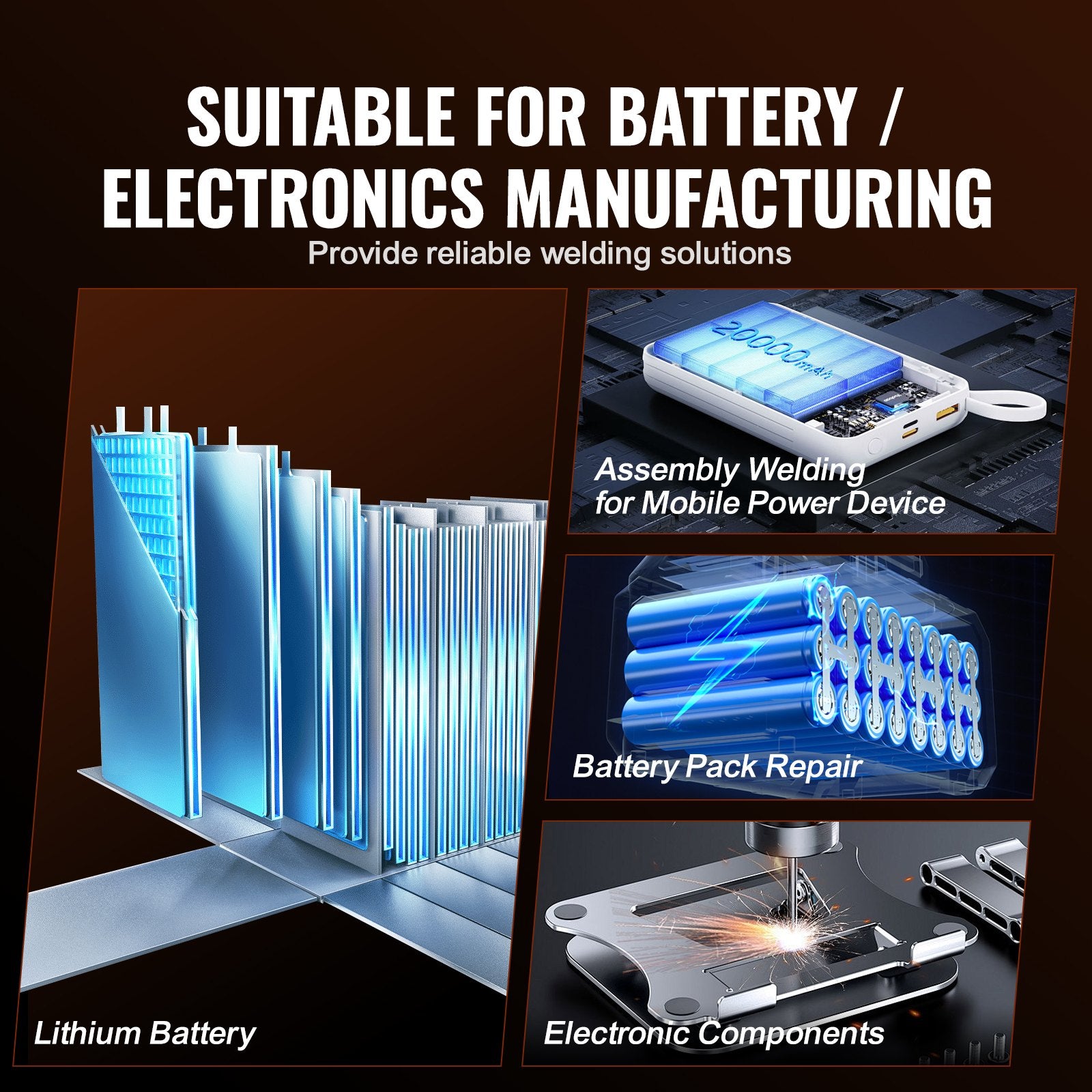 Battery Spot Welder 788H Pulse Welder & Battery Charger 2 Welding Modes V952-BYQDCDHJ015MMF7JQV3