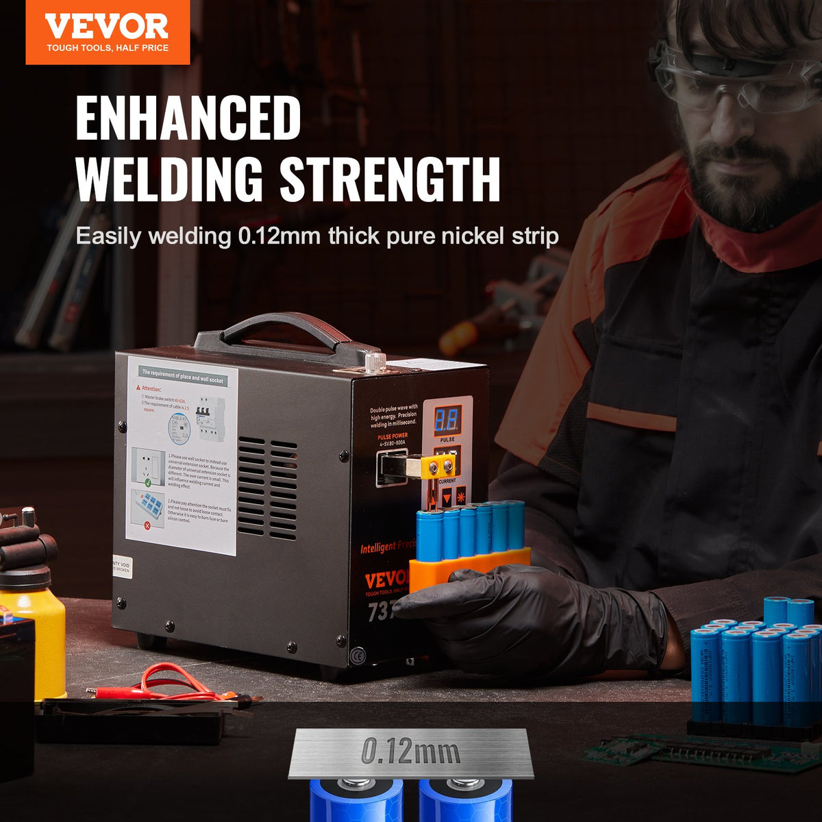 Spot Welder, 737G Pulse Spot Welder, Portable High-Power Welding Machine Soldering Station with 2 Welding V952-BYQDCDHJX012D60INV3