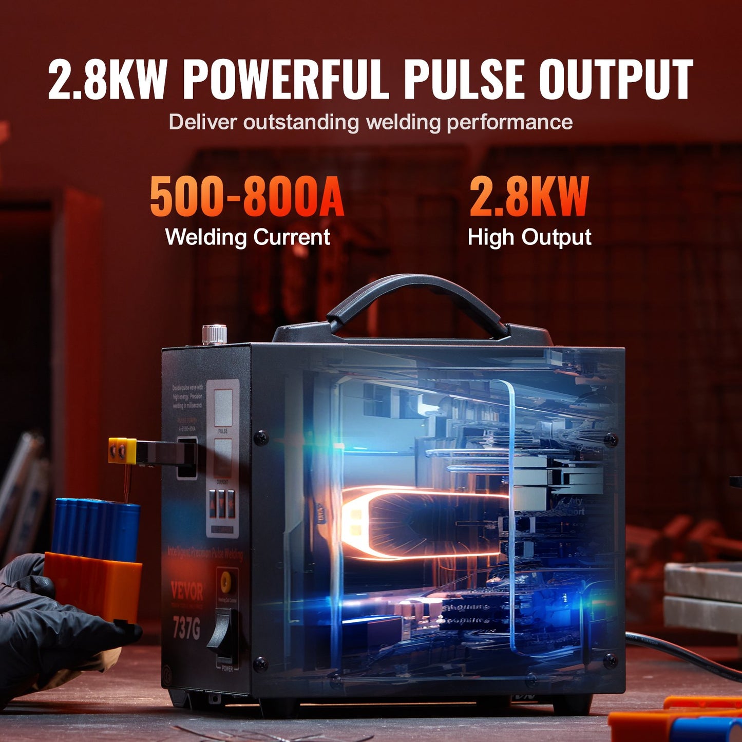 Spot Welder, 737G Pulse Spot Welder, Portable High-Power Welding Machine Soldering Station with 2 Welding V952-BYQDCDHJX012D60INV3