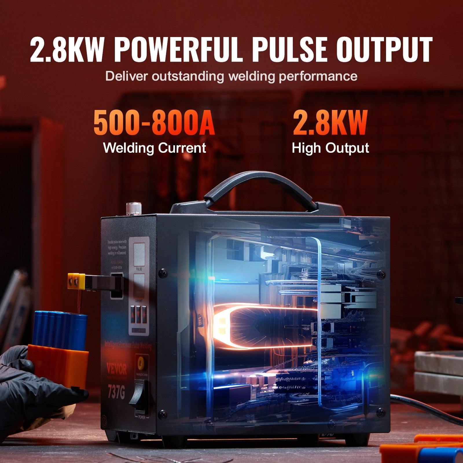 Spot Welder, 737G Pulse Spot Welder, Portable High-Power Welding Machine Soldering Station with 2 Welding V952-BYQDCDHJX012D60INV3