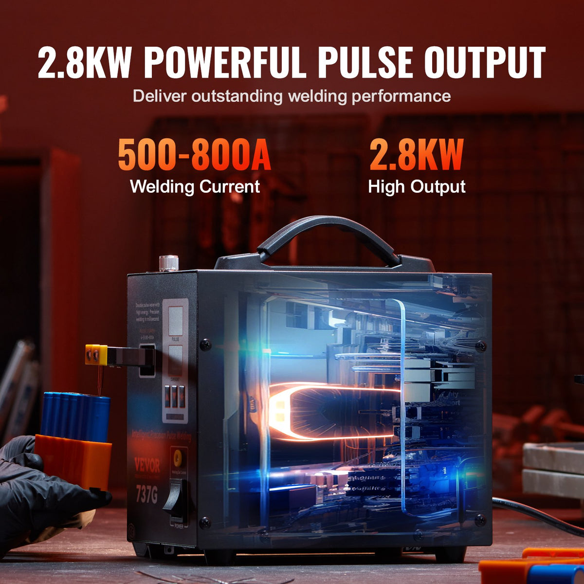Spot Welder, 737G Pulse Spot Welder, Portable High-Power Welding Machine Soldering Station with 2 Welding V952-BYQDCDHJX012D60INV3