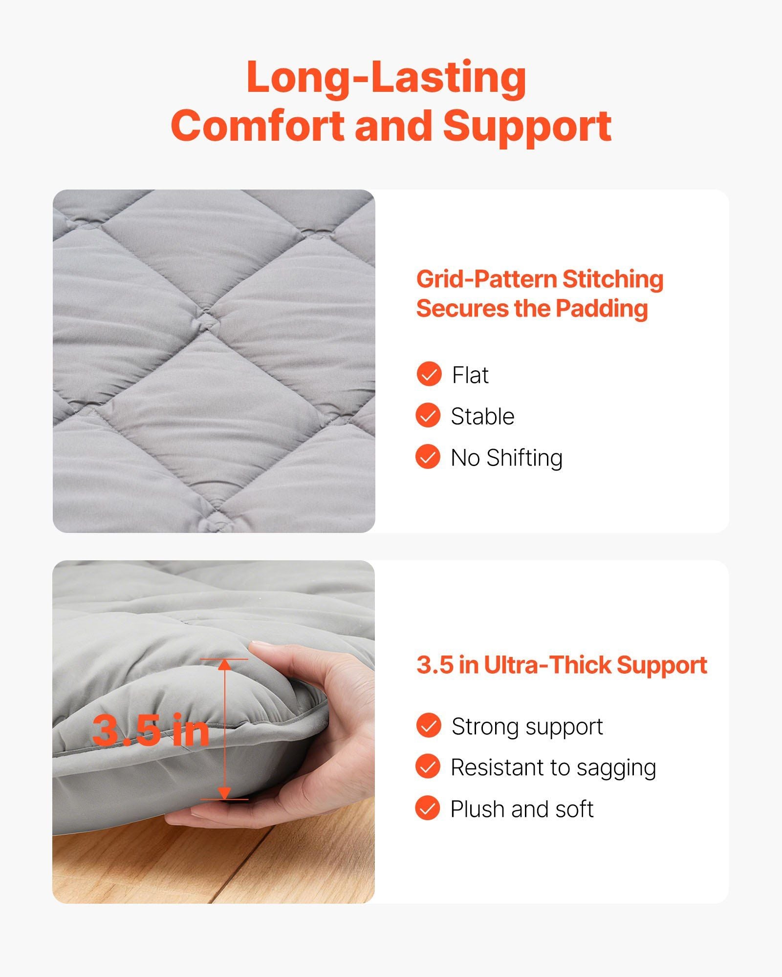 Japanese Tatami Mat, Full Size Foldable Japanese Tatami Mattress, Futon Mattress with Storage Bag & Fastener, V952-BYTTM54INCH3XSFR5001V0