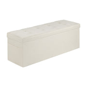 Foldable Storage Ottoman Bench, End of Bed Bench with Side Bags, Folding Upholstered Storage Chest Supports V952-BYWSZYKZDK405QXFB001V0