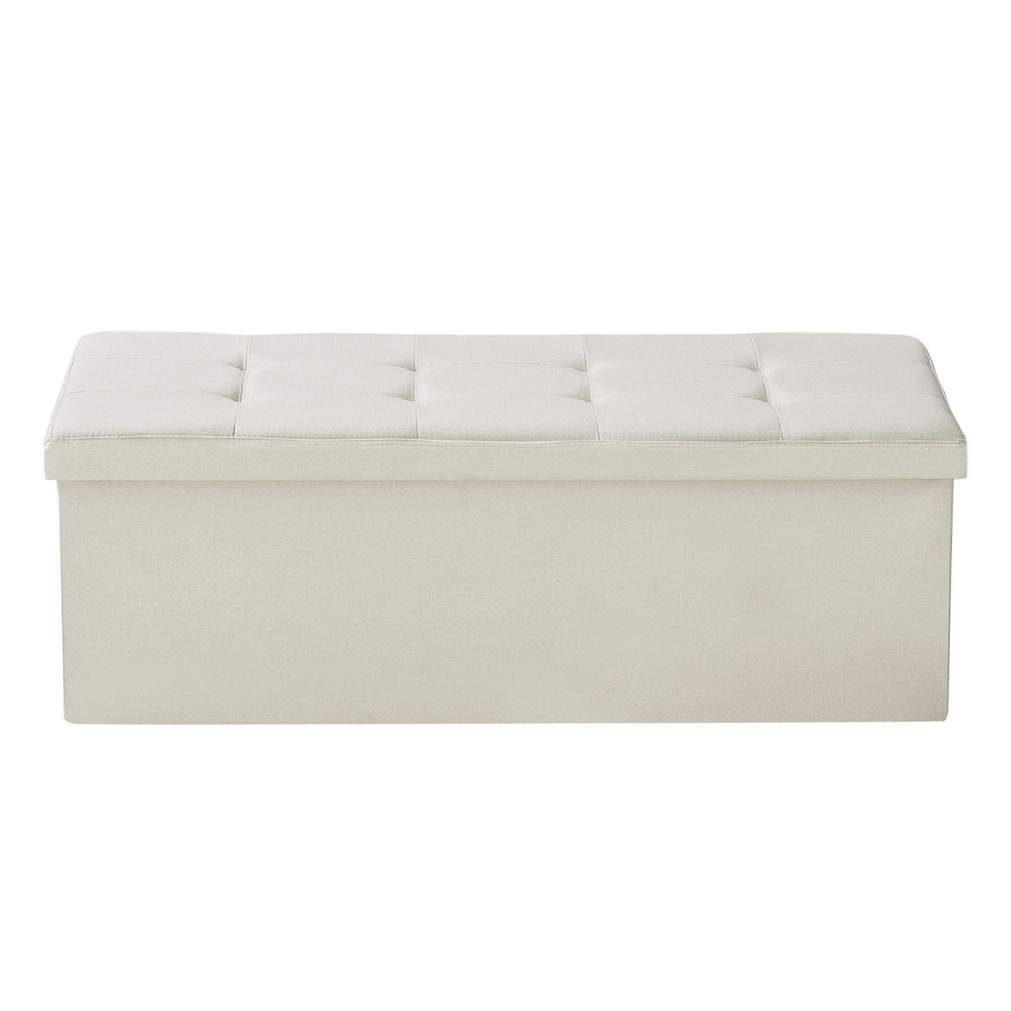 Foldable Storage Ottoman Bench, End of Bed Bench with Side Bags, Folding Upholstered Storage Chest Supports V952-BYWSZYKZDK405QXFB001V0