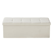 Foldable Storage Ottoman Bench, End of Bed Bench with Side Bags, Folding Upholstered Storage Chest Supports V952-BYWSZYKZDK405QXFB001V0