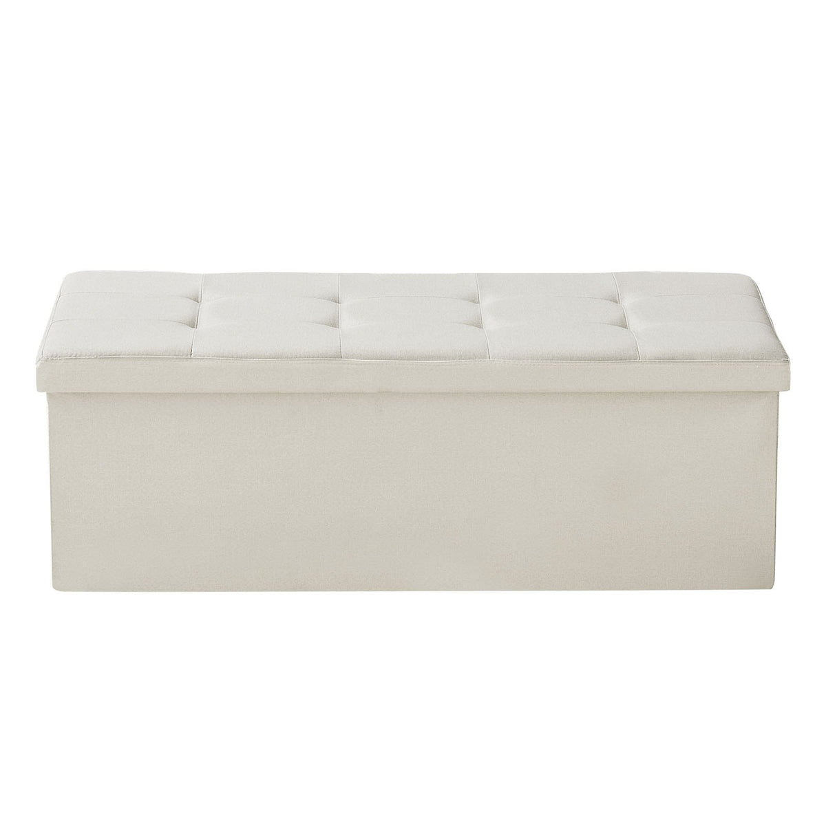 Foldable Storage Ottoman Bench, End of Bed Bench with Side Bags, Folding Upholstered Storage Chest Supports V952-BYWSZYKZDK405QXFB001V0