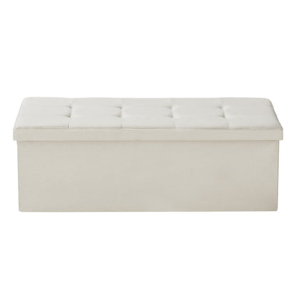 Foldable Storage Ottoman Bench, End of Bed Bench with Side Bags, Folding Upholstered Storage Chest Supports V952-BYWSZYKZDK405QXFB001V0