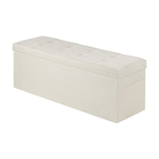Foldable Storage Ottoman Bench, End of Bed Bench with Side Bags, Folding Upholstered Storage Chest Supports V952-BYWSZYKZDK405QXFB001V0
