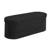 Oval Storage Ottoman Bench, Foldable Teddy Fleece End of Bed Bench, Folding Upholstered Bed Ottoman Chest V952-BYWSZYKZDK406PEG4001V0