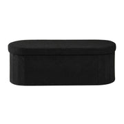Oval Storage Ottoman Bench, Foldable Teddy Fleece End of Bed Bench, Folding Upholstered Bed Ottoman Chest V952-BYWSZYKZDK406PEG4001V0