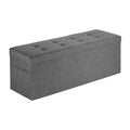 Foldable Storage Ottoman Bench, End of Bed Bench with Side Bags, Folding Upholstered Storage Chest Supports V952-BYWSZYKZDK40FW7EP001V0
