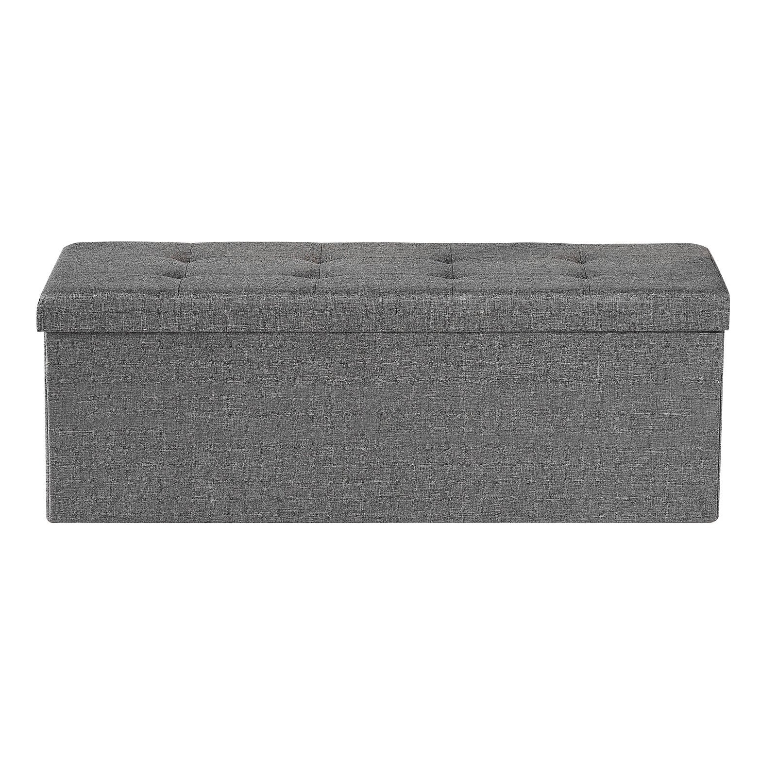 Foldable Storage Ottoman Bench, End of Bed Bench with Side Bags, Folding Upholstered Storage Chest Supports V952-BYWSZYKZDK40FW7EP001V0