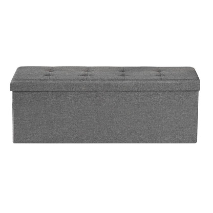 Foldable Storage Ottoman Bench, End of Bed Bench with Side Bags, Folding Upholstered Storage Chest Supports V952-BYWSZYKZDK40FW7EP001V0