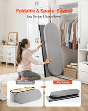 Oval Storage Ottoman Bench, Foldable Teddy Fleece End of Bed Bench, Folding Upholstered Bed Ottoman Chest V952-BYWSZYKZDK40KOB06001V0