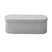 Oval Storage Ottoman Bench, Foldable Teddy Fleece End of Bed Bench, Folding Upholstered Bed Ottoman Chest V952-BYWSZYKZDK40KOB06001V0
