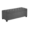 Storage Ottoman Bench, Button-Tufted End of Bed Bench with Side Bags, Flip-up Upholstered Storage Chest with V952-BYWSZYXTK404GT90L001V0