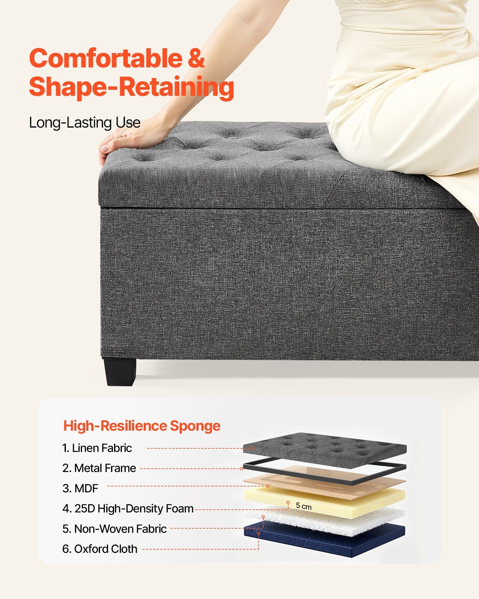 Storage Ottoman Bench, Button-Tufted End of Bed Bench with Side Bags, Flip-up Upholstered Storage Chest with V952-BYWSZYXTK404GT90L001V0