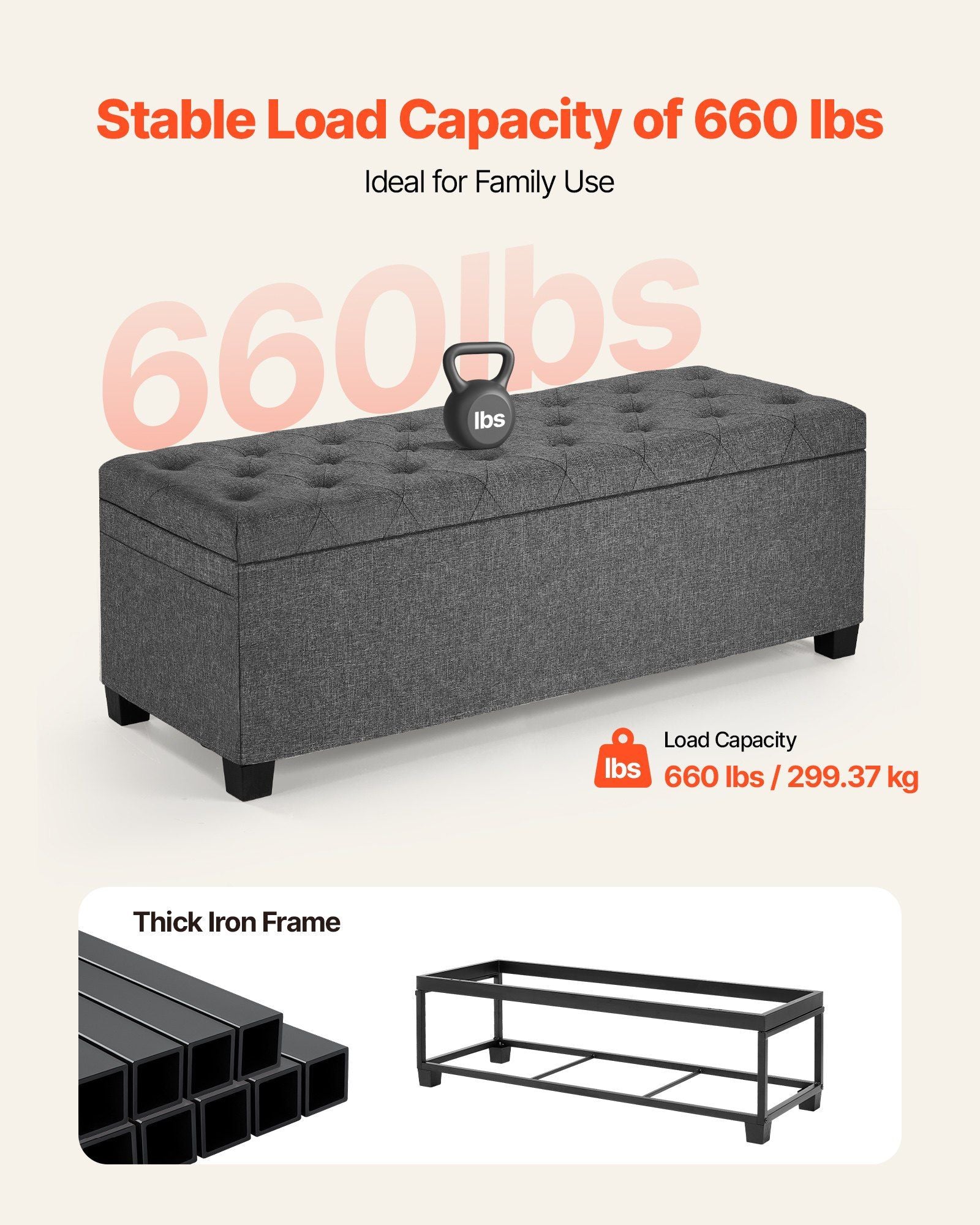 Storage Ottoman Bench, Button-Tufted End of Bed Bench with Side Bags, Flip-up Upholstered Storage Chest with V952-BYWSZYXTK404GT90L001V0