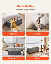 Storage Ottoman Bench, Button-Tufted End of Bed Bench with Side Bags, Flip-up Upholstered Storage Chest with V952-BYWSZYXTK404GT90L001V0