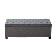 Storage Ottoman Bench, Button-Tufted End of Bed Bench with Side Bags, Flip-up Upholstered Storage Chest with V952-BYWSZYXTK404GT90L001V0