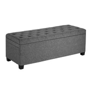 Storage Ottoman Bench, Button-Tufted End of Bed Bench with Side Bags, Flip-up Upholstered Storage Chest with V952-BYWSZYXTK404GT90L001V0