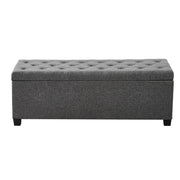 Storage Ottoman Bench, Button-Tufted End of Bed Bench with Side Bags, Flip-up Upholstered Storage Chest with V952-BYWSZYXTK404GT90L001V0