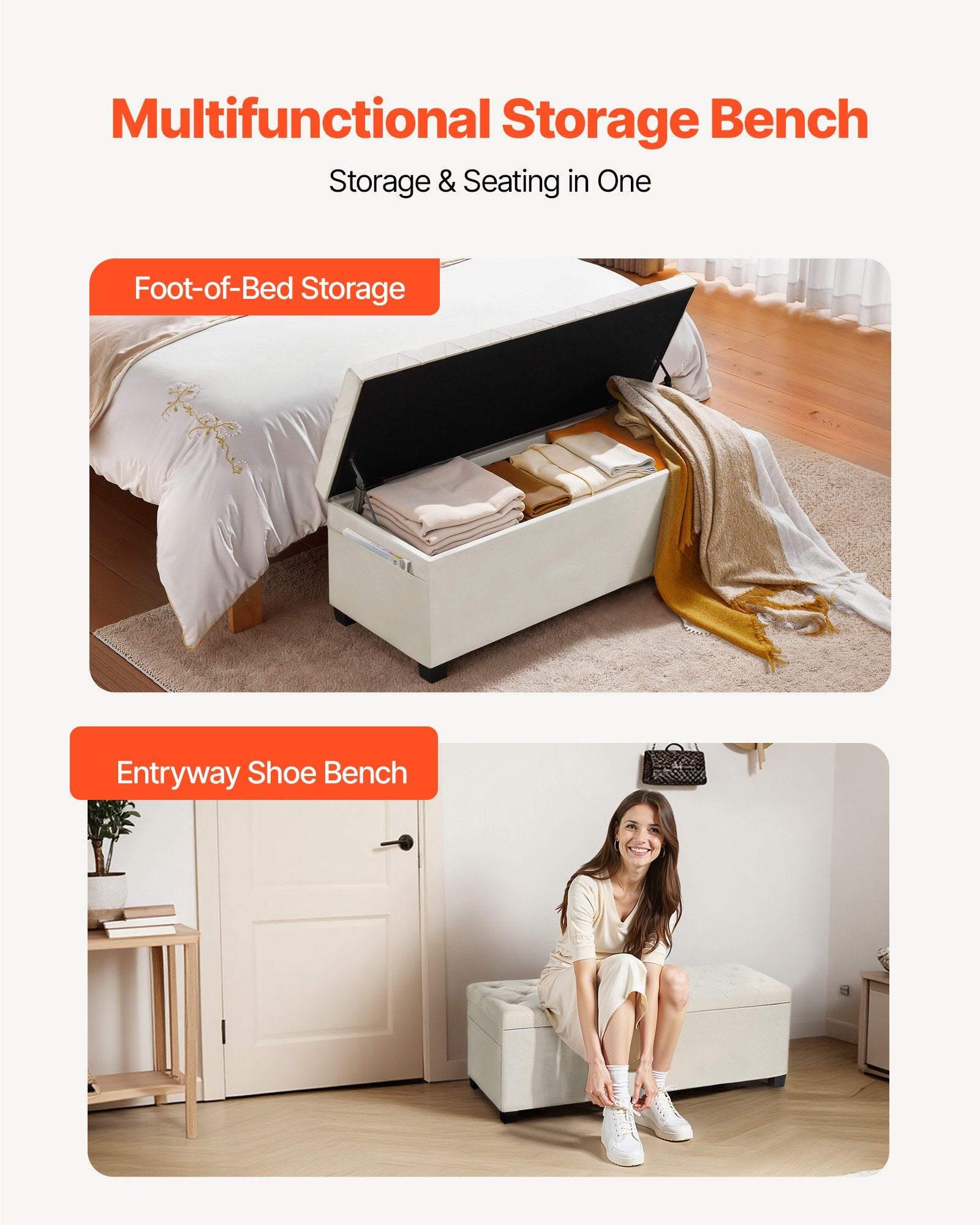 Storage Ottoman Bench, Button-Tufted End of Bed Bench with Side Bags, Flip-up Upholstered Storage Chest with V952-BYWSZYXTK404XZWNY001V0