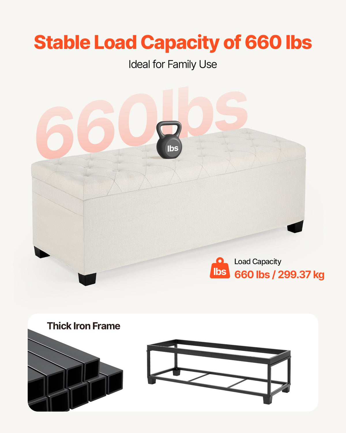 Storage Ottoman Bench, Button-Tufted End of Bed Bench with Side Bags, Flip-up Upholstered Storage Chest with V952-BYWSZYXTK404XZWNY001V0
