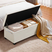 Storage Ottoman Bench, Button-Tufted End of Bed Bench with Side Bags, Flip-up Upholstered Storage Chest with V952-BYWSZYXTK404XZWNY001V0
