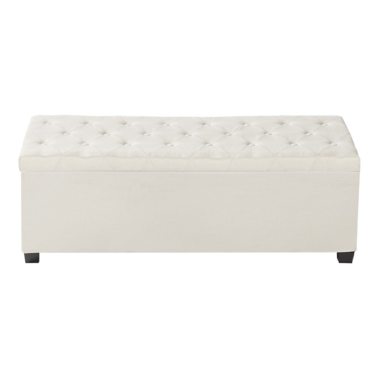 Storage Ottoman Bench, Button-Tufted End of Bed Bench with Side Bags, Flip-up Upholstered Storage Chest with V952-BYWSZYXTK404XZWNY001V0