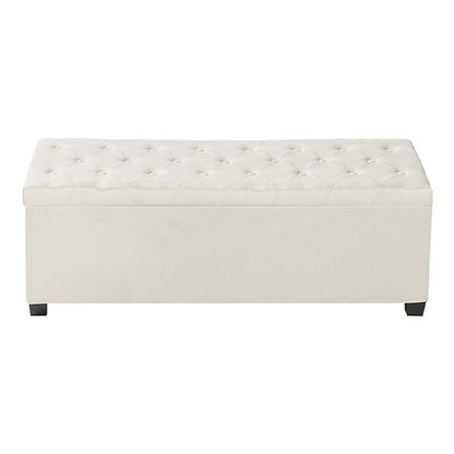 Storage Ottoman Bench, Button-Tufted End of Bed Bench with Side Bags, Flip-up Upholstered Storage Chest with V952-BYWSZYXTK404XZWNY001V0