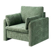 Green Accent Chair, Modern Upholstered Accent Chair with Armrests, Cloth Arm Chairs with Thick Cushion and V952-BYZSYFXBY323H7UPQ001V0
