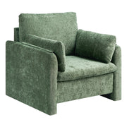 Green Accent Chair, Modern Upholstered Accent Chair with Armrests, Cloth Arm Chairs with Thick Cushion and V952-BYZSYFXBY323H7UPQ001V0